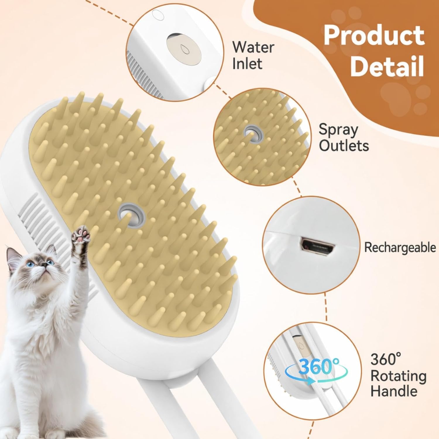 4-in-1 Pet Steam Brush