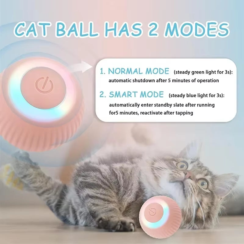 Smart Cat Toy Automatic Rolling Ball Electric Cats Toys Interactive for Pet Training Self-Moving Kitten Toys for Indoor Playing